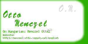 otto menczel business card